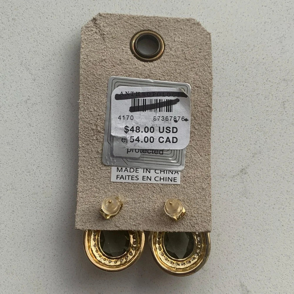 Anthropologie Festive Embellished Teardrop Post Earrings - Grey - NWT - Picture 6 of 7